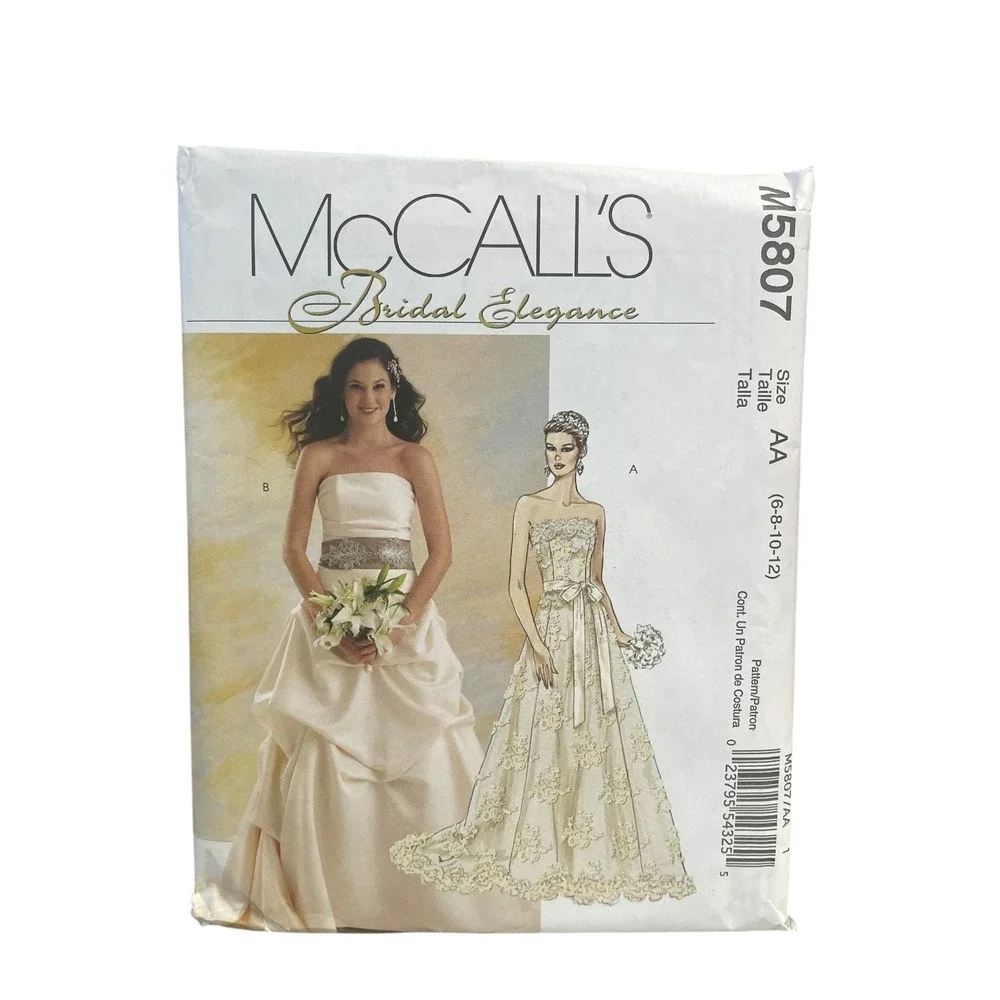 McCALL'S‎ M5807 Bridal Elegance Wedding Dress Pattern Size AA 6-12